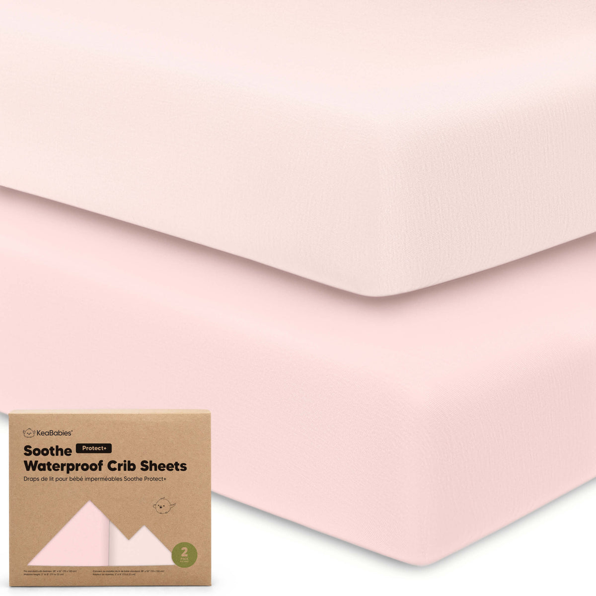 2-Pack Organic Cotton Waterproof Crib Sheets