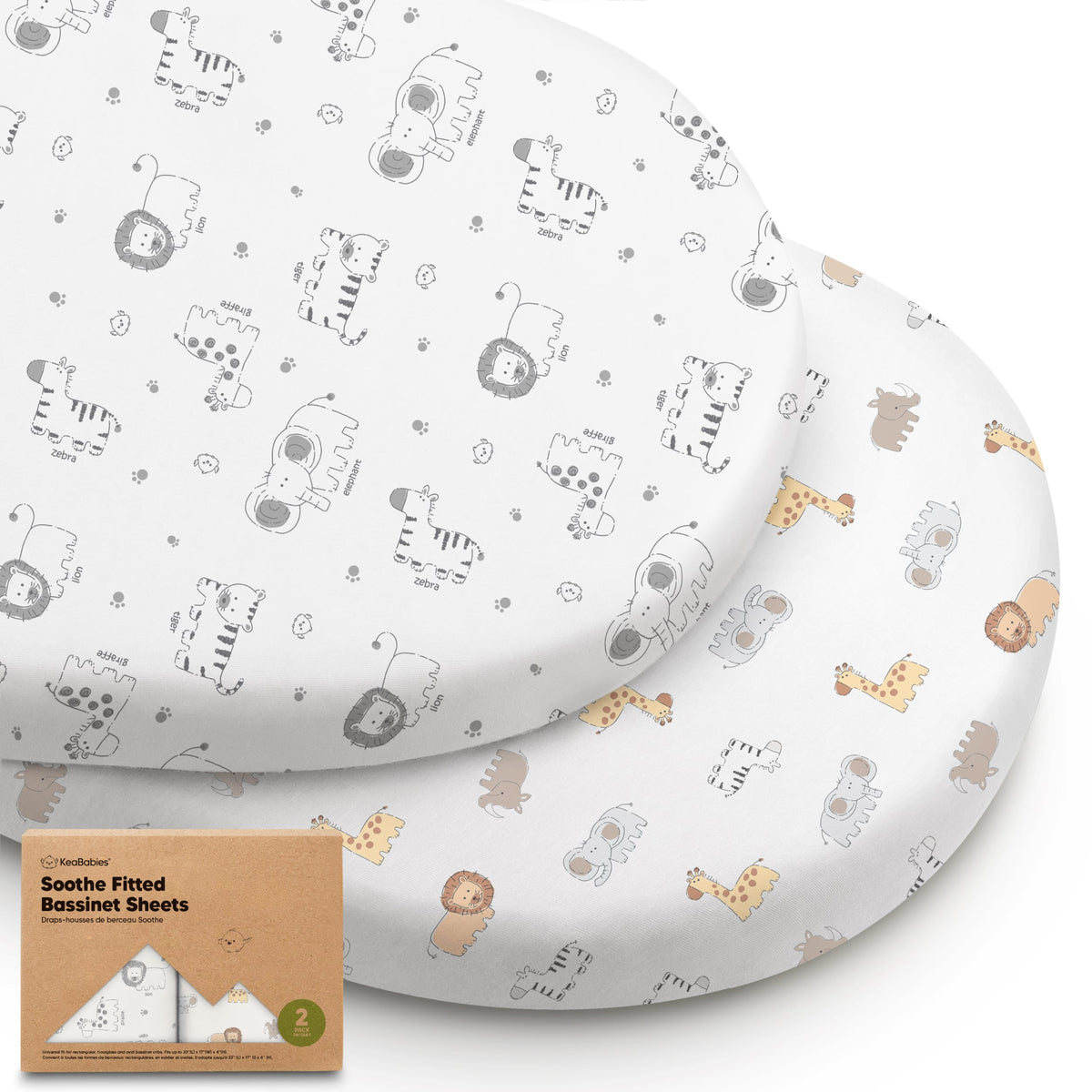 2-Pack Jersey Cotton Fitted Bassinet Sheets