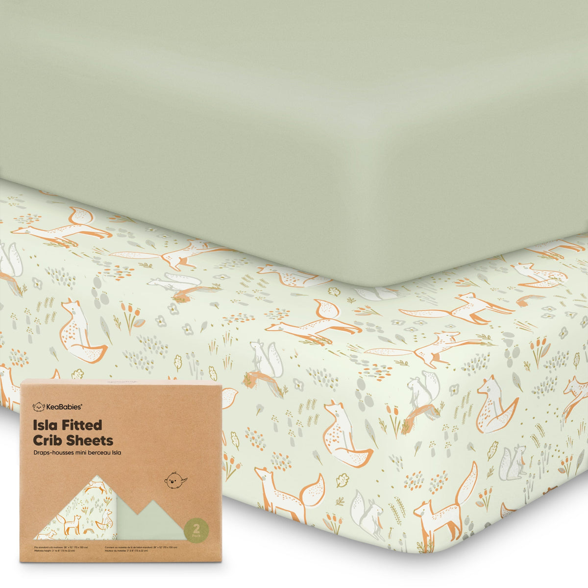 2-Pack Bamboo Fitted Crib Sheets