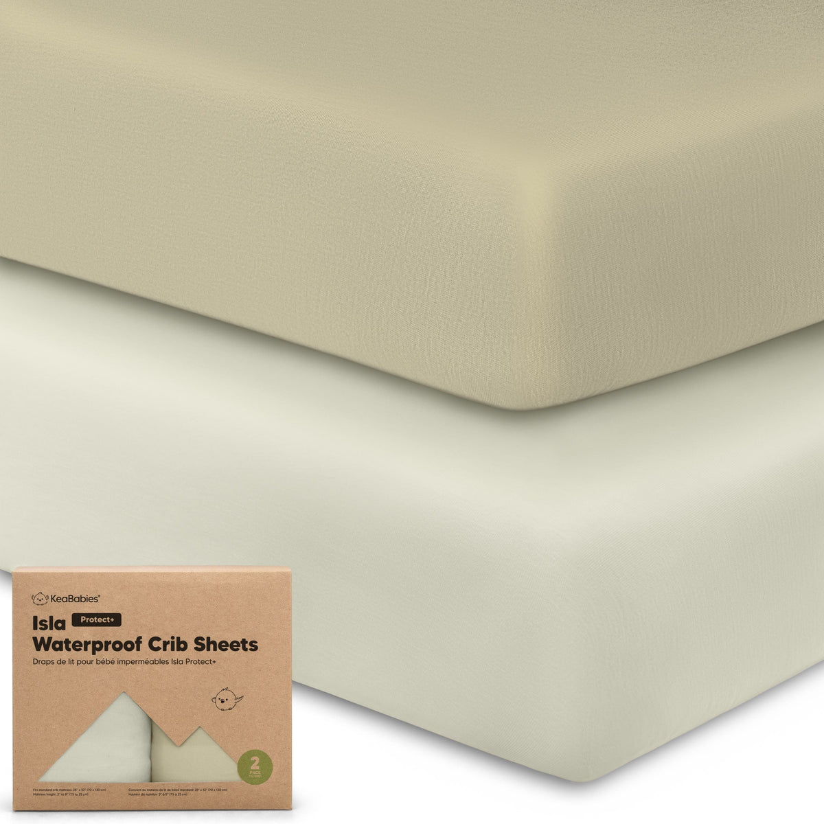 2-Pack Bamboo Waterproof Crib Sheets