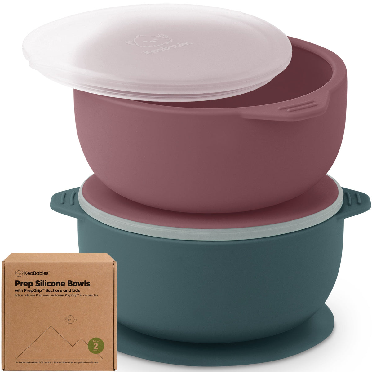 2-Pack Baby Silicone Suction Bowls