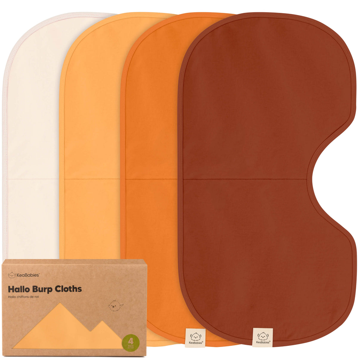 4-Pack Curved Burp Cloths