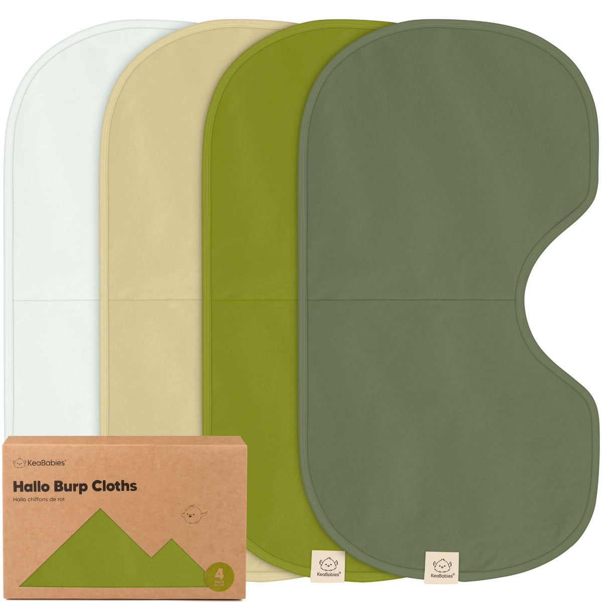 4-Pack Curved Burp Cloths
