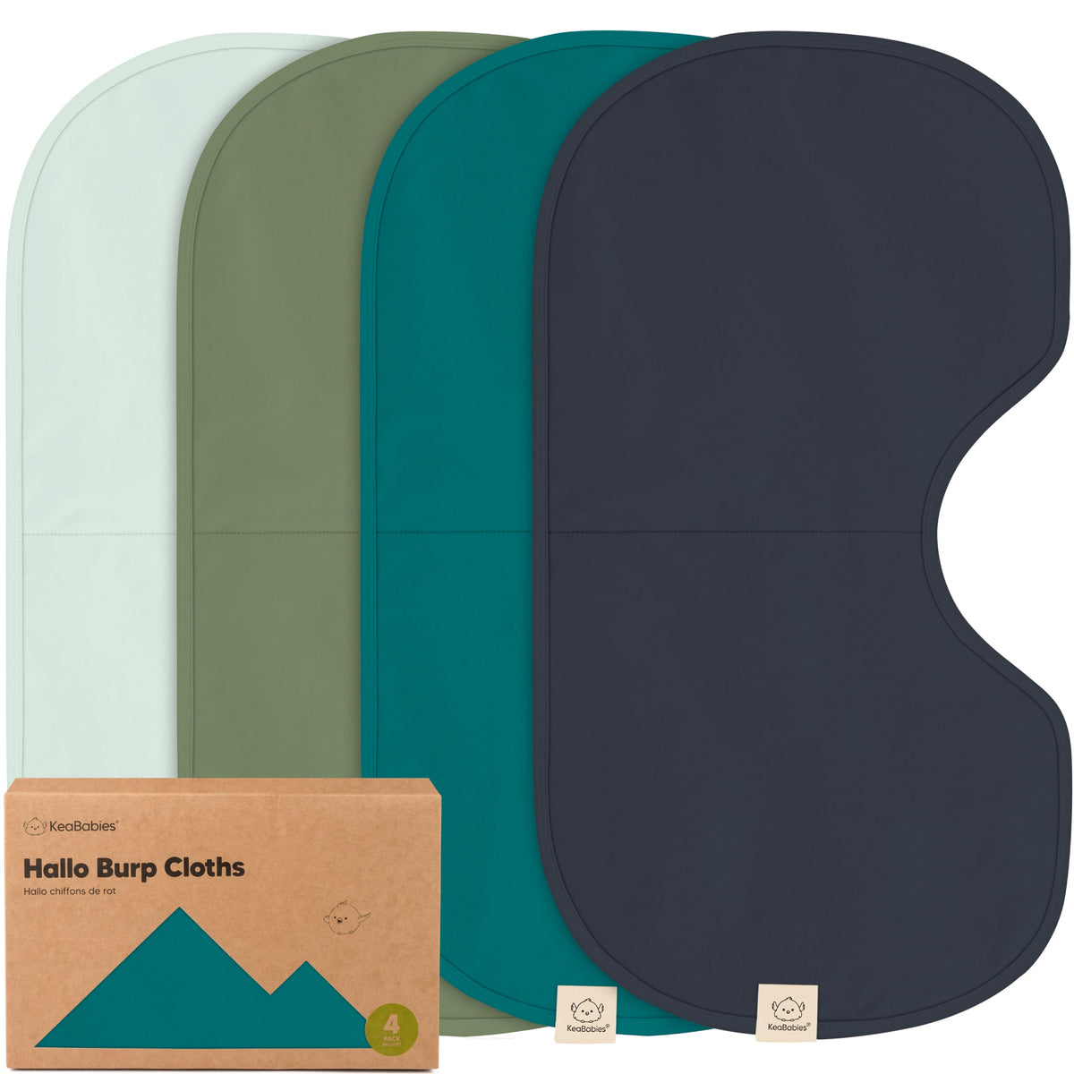 4-Pack Curved Burp Cloths