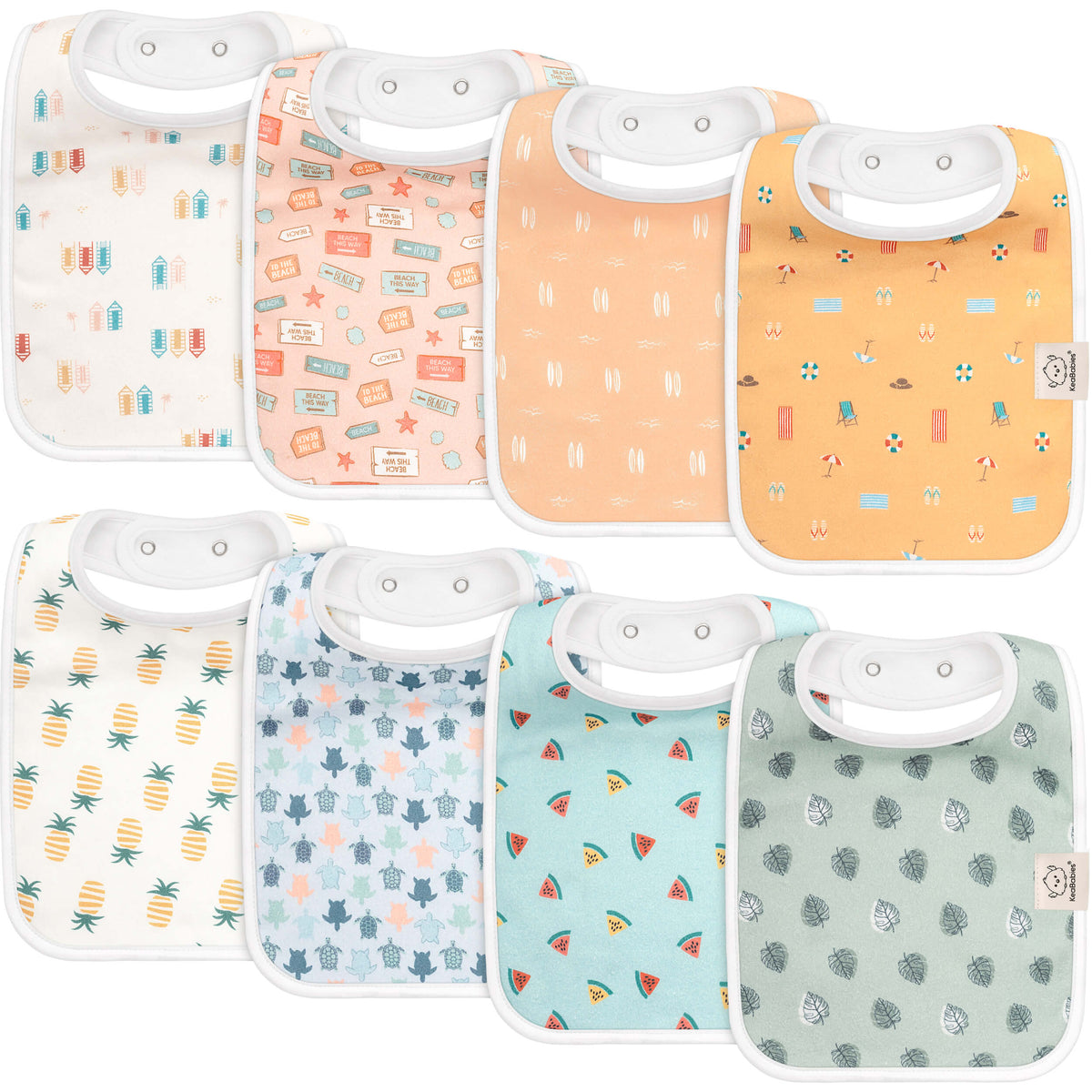 8-Pack Organic Cotton Drool Bibs