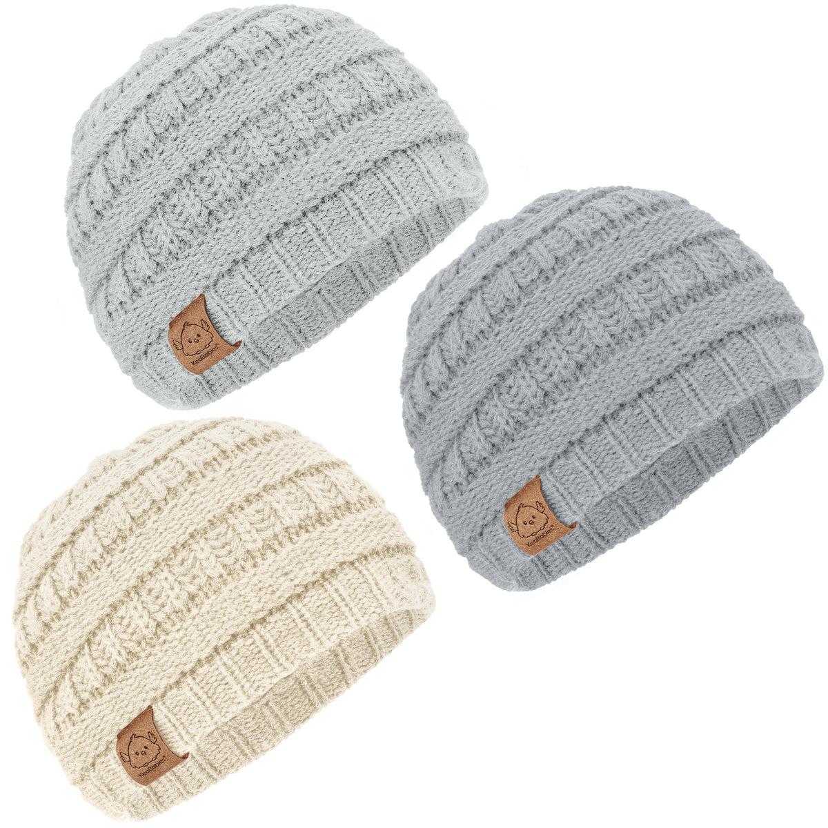 3-Pack Stretchy Baby Beanies