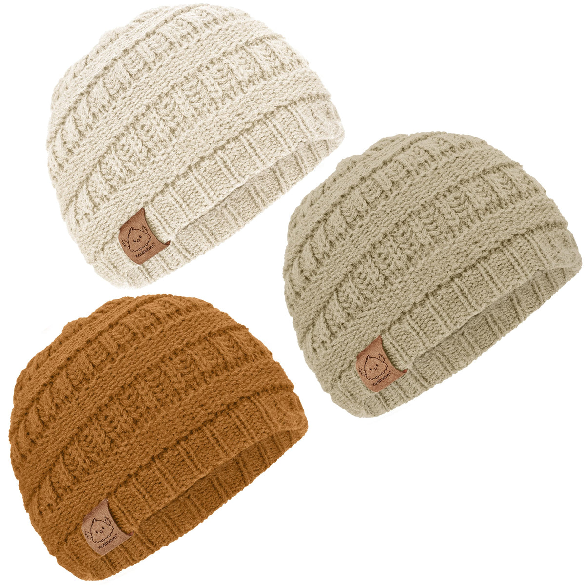 3-Pack Stretchy Baby Beanies