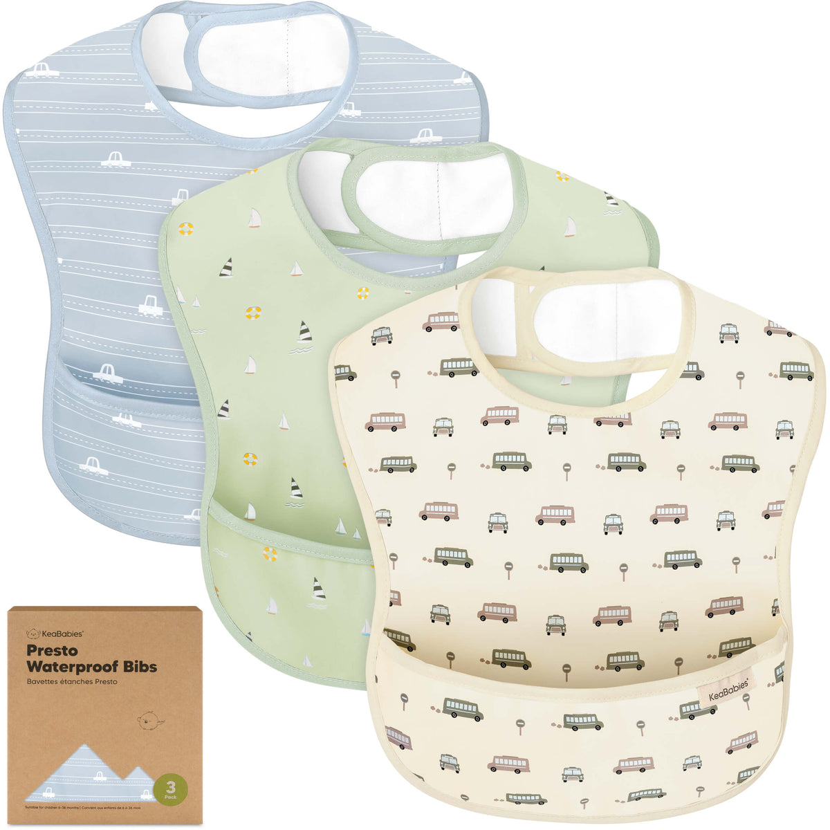 3-Pack Waterproof Baby Bibs