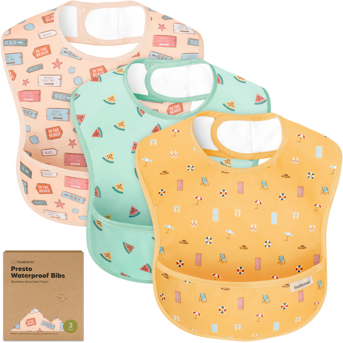 3-Pack Waterproof Baby Bibs