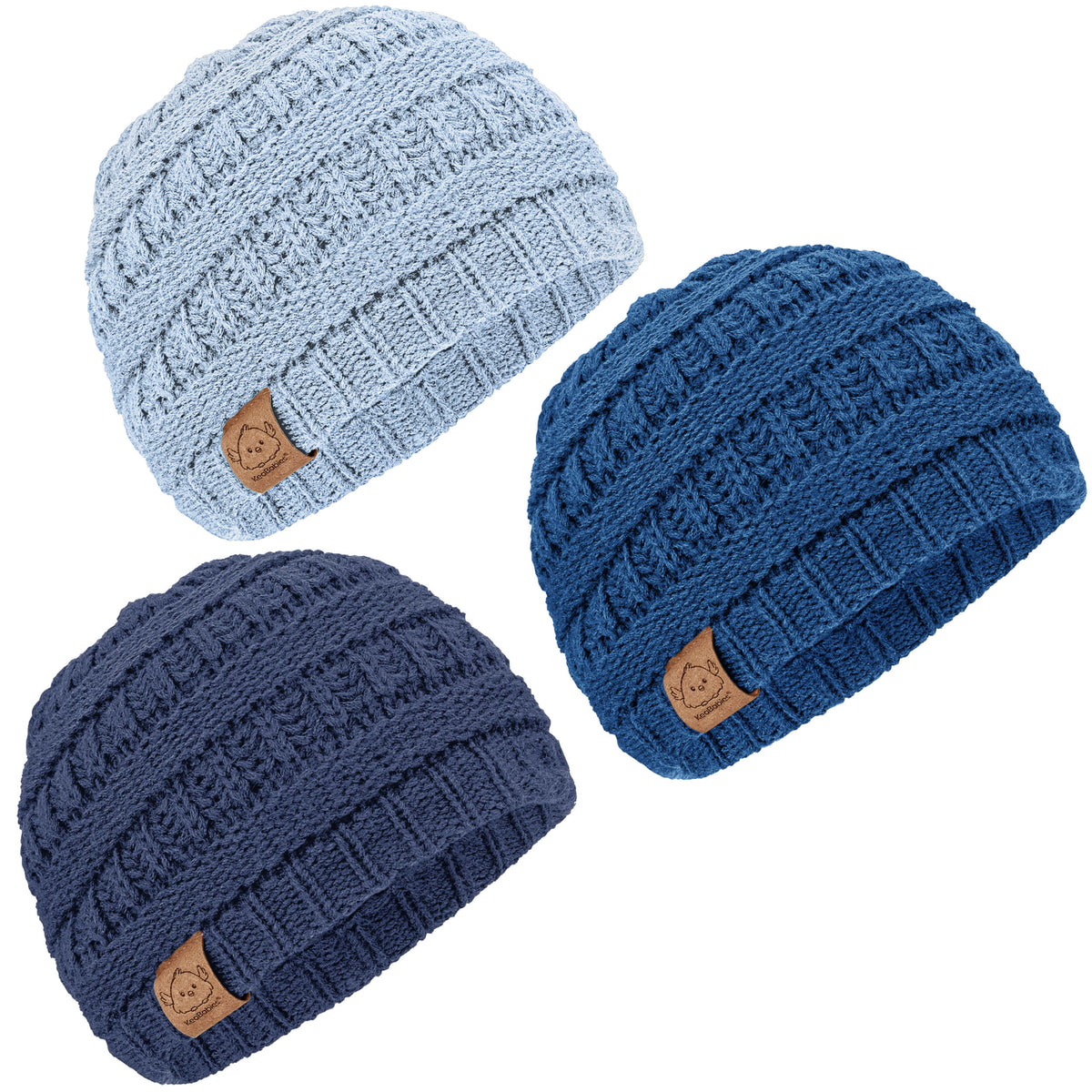 3-Pack Stretchy Baby Beanies