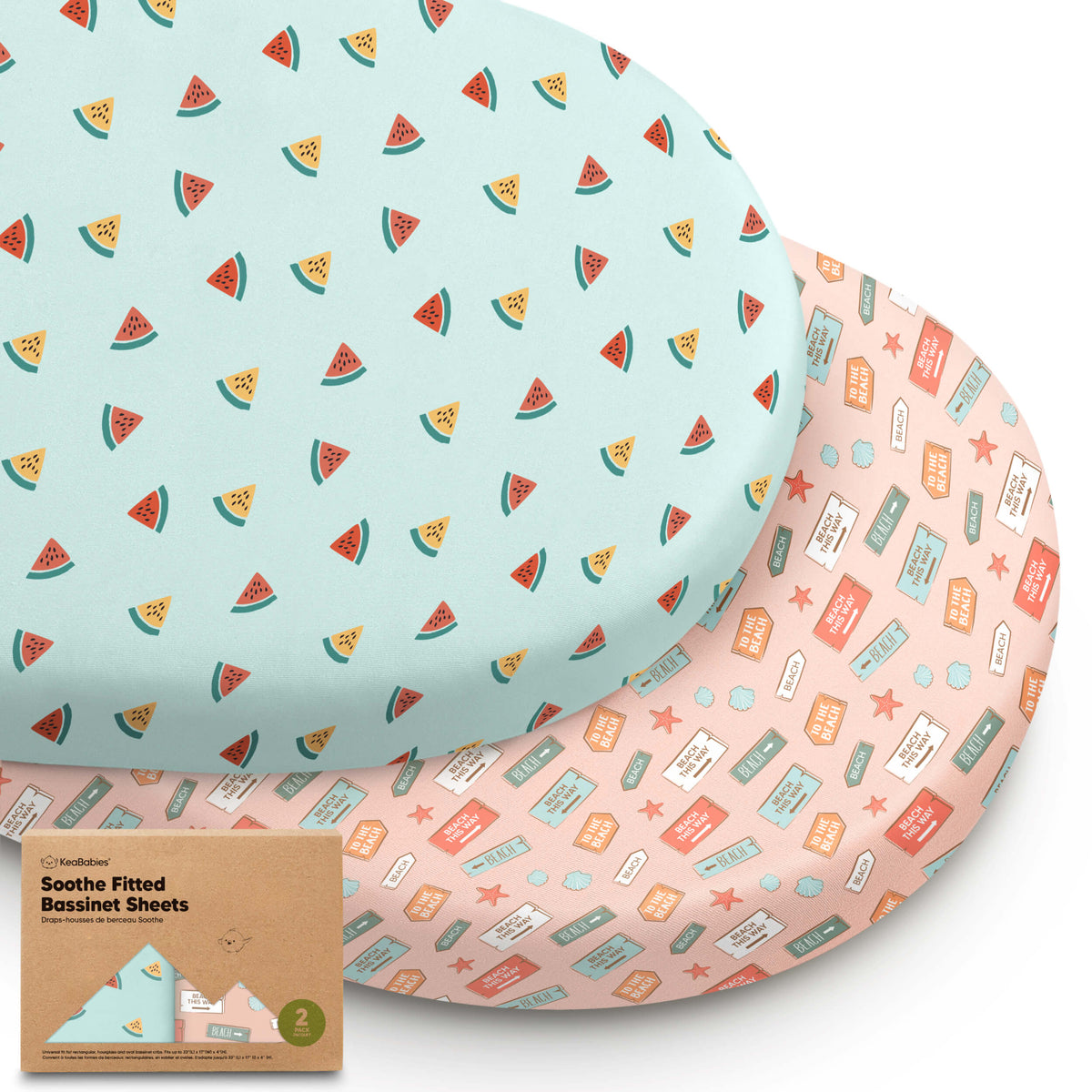 2-Pack Jersey Cotton Fitted Bassinet Sheets