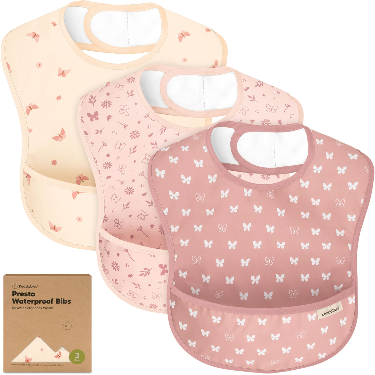 3-Pack Waterproof Baby Bibs