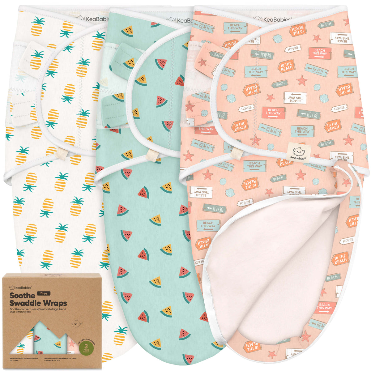 3-Pack Zipper Swaddle Sacks