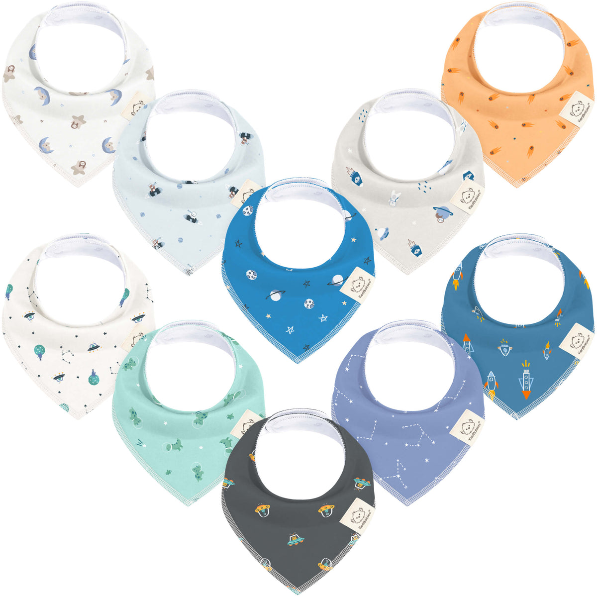 10-Pack Organic Bandana Bibs