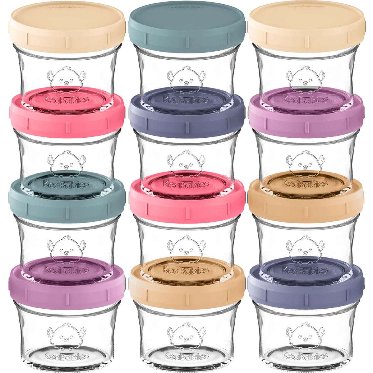 12-Pack Glass Baby Food Jars