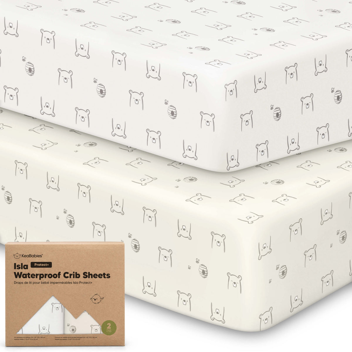 2-Pack Bamboo Waterproof Crib Sheets