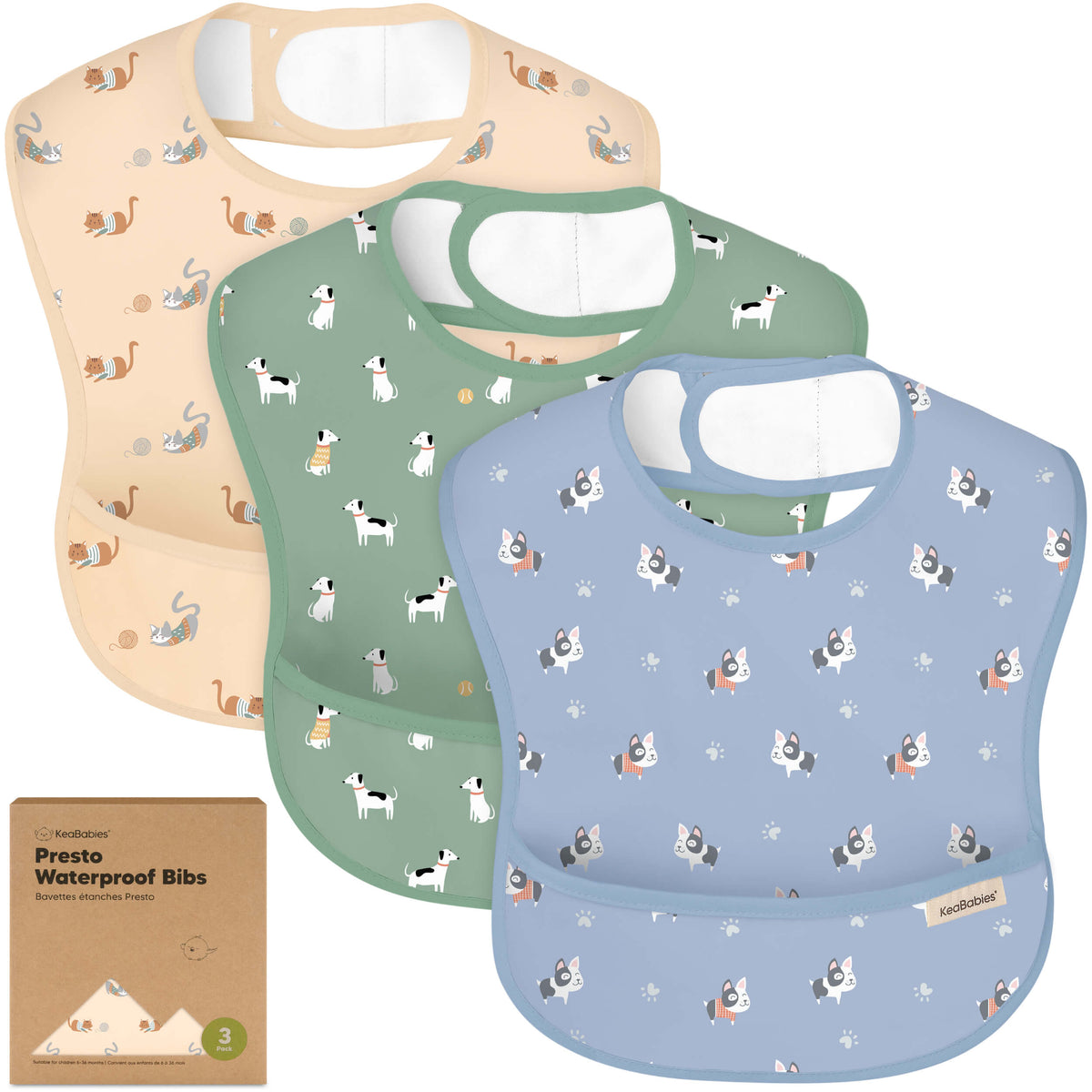 3-Pack Waterproof Baby Bibs