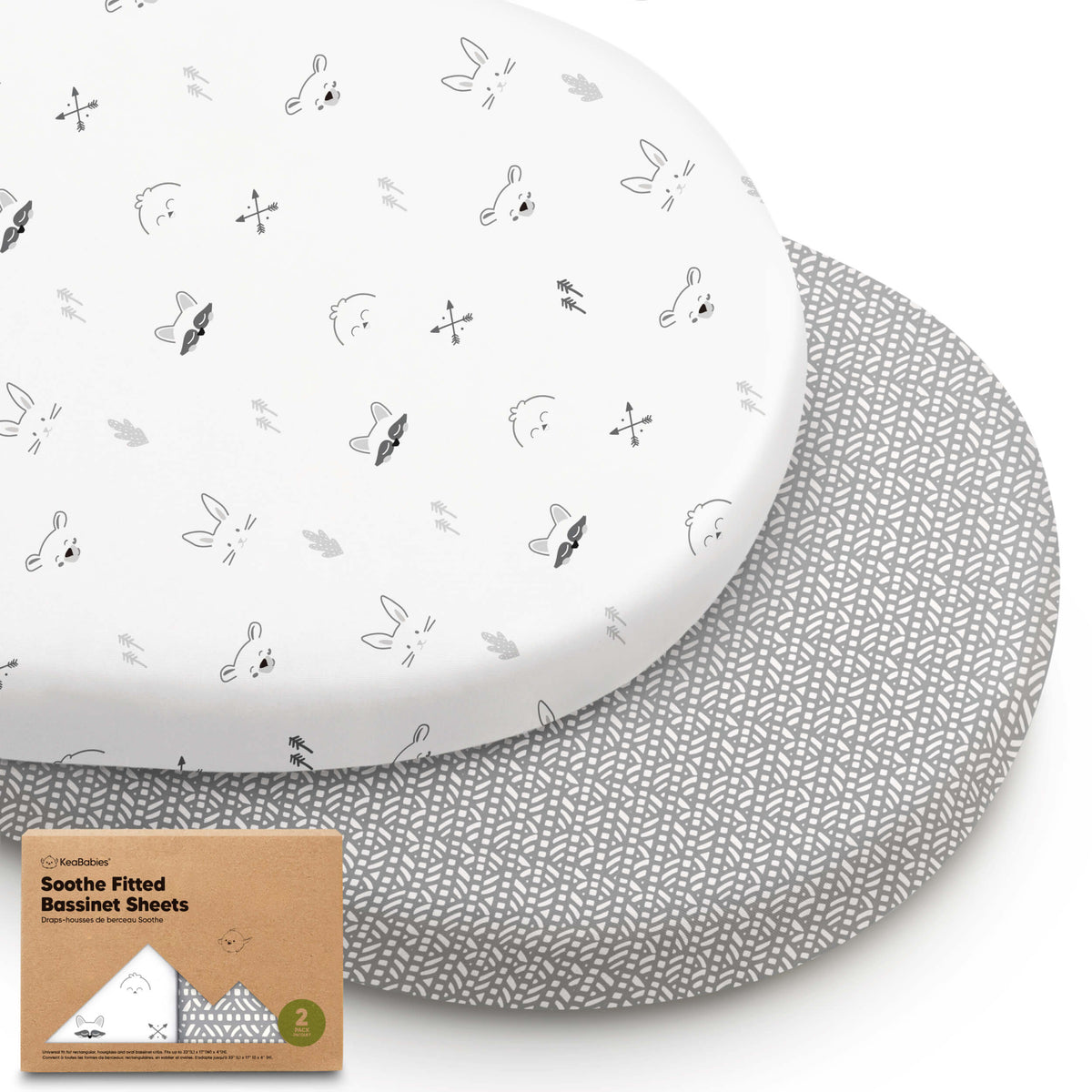 2-Pack Jersey Cotton Fitted Bassinet Sheets