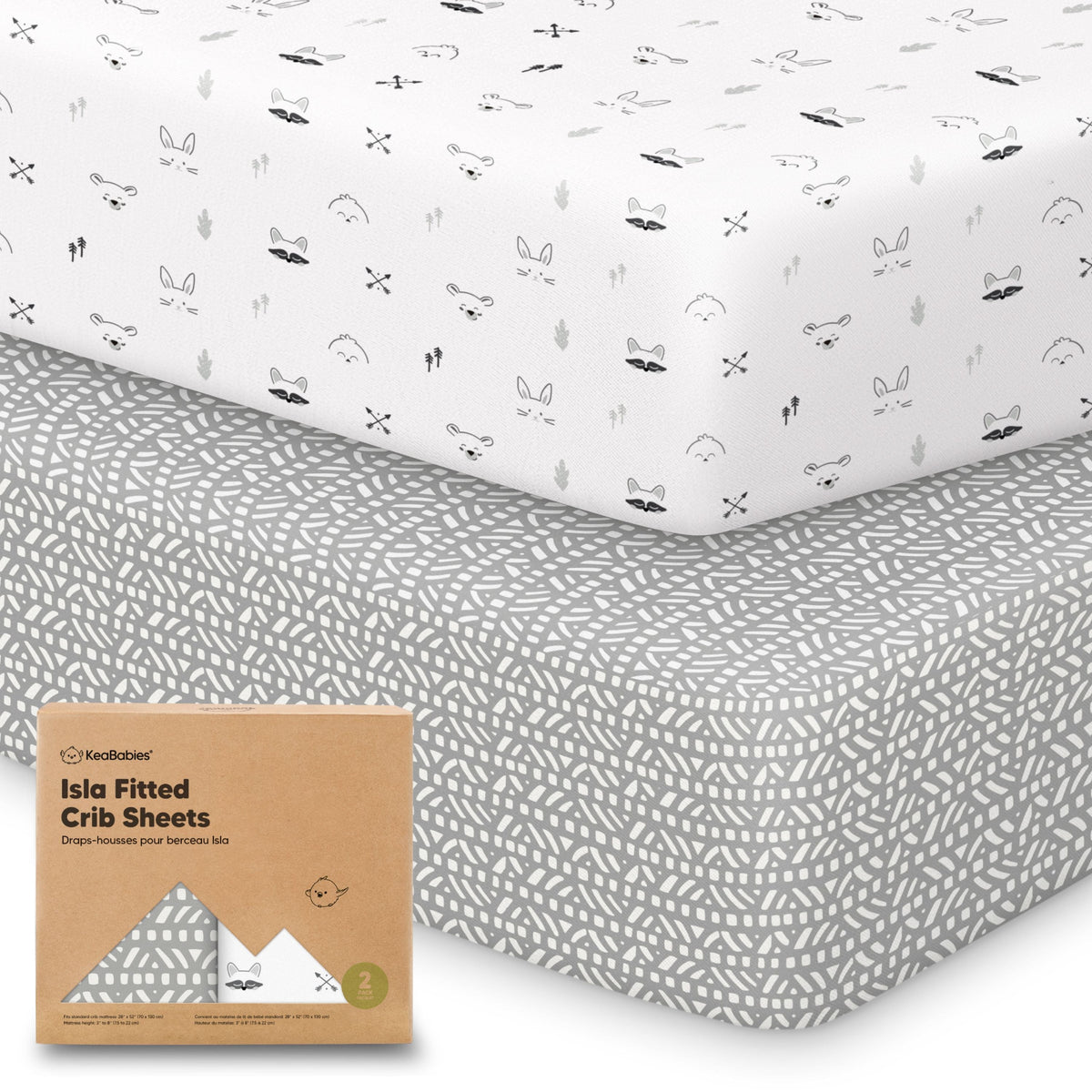 2-Pack Bamboo Fitted Crib Sheets