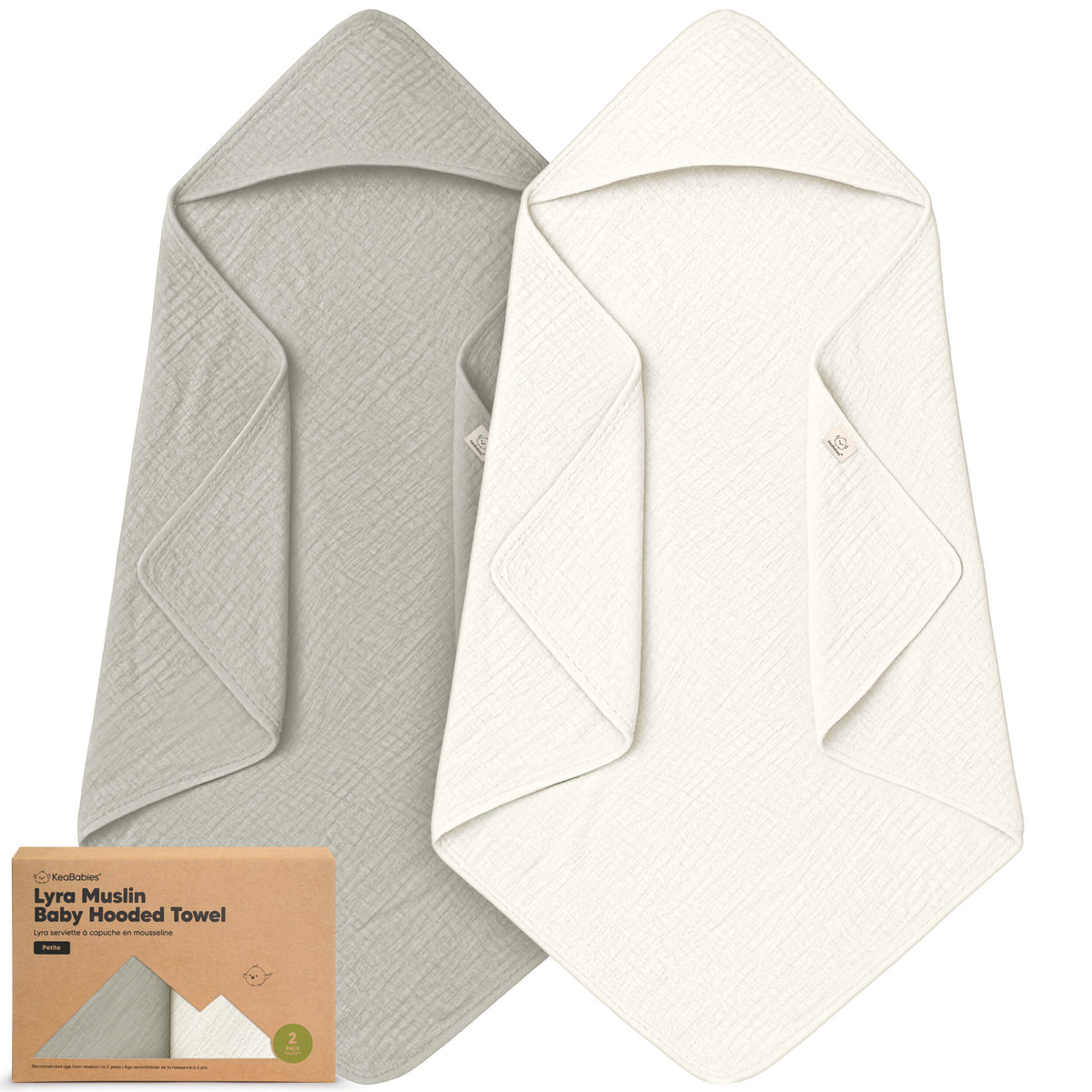 2-Pack Baby Muslin Hooded Towels