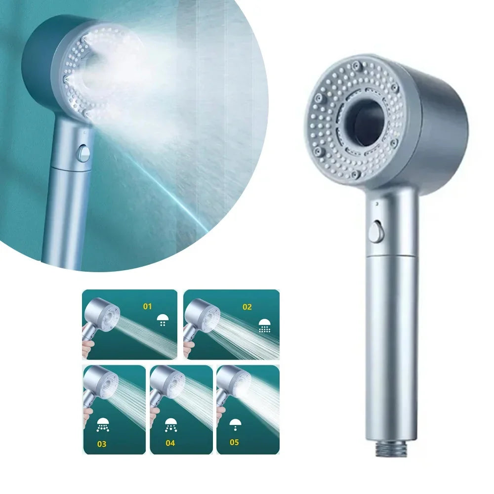 Handdouche met 5 instelbare straalstanden en verchroomde afwerking voor moderne badkamers | Thomler
