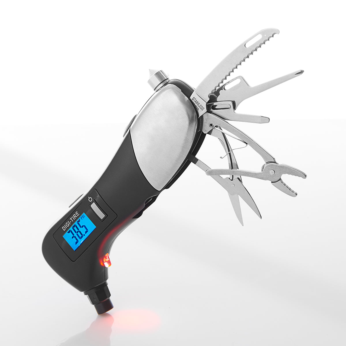 Car Emergency Tool with Digital Tire Gauge