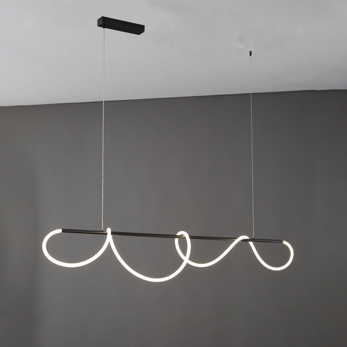 Adjustable Pendant Light Fixture with Remote Dimming 43 in Silicone LED for Kitchen Island Dining Table Modern Hanging Ceiling Lamp Gold Bla | Thomler