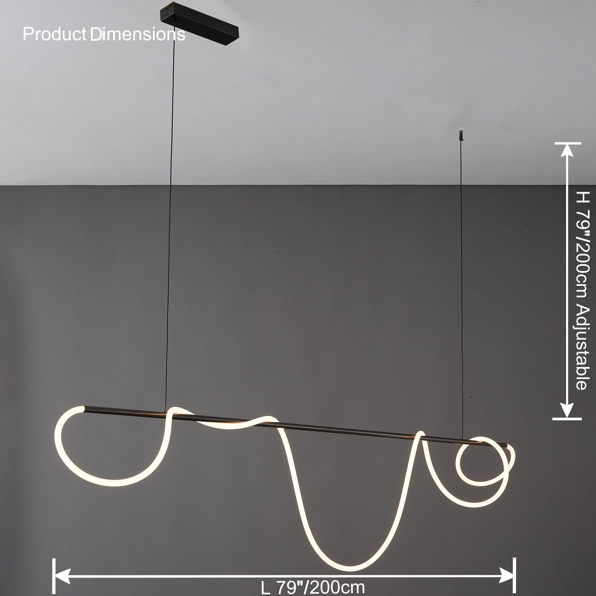 Adjustable Pendant Light Fixture with Remote Dimming 43 in Silicone LED for Kitchen Island Dining Table Modern Hanging Ceiling Lamp Gold Bla | Thomler
