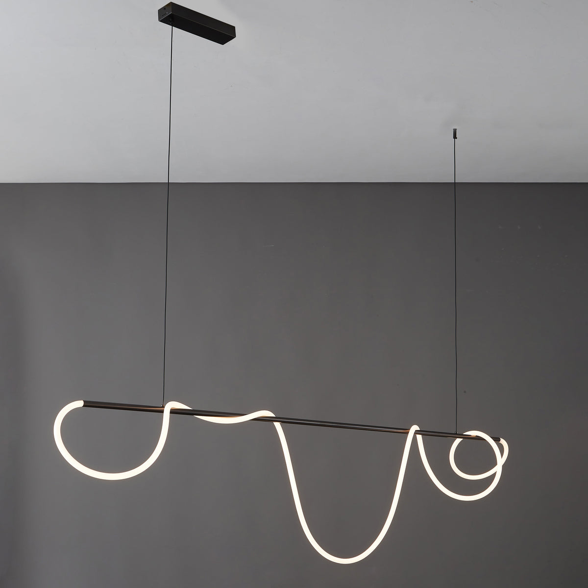 Adjustable Pendant Light Fixture with Remote Dimming 43 in Silicone LED for Kitchen Island Dining Table Modern Hanging Ceiling Lamp Gold Bla | Thomler
