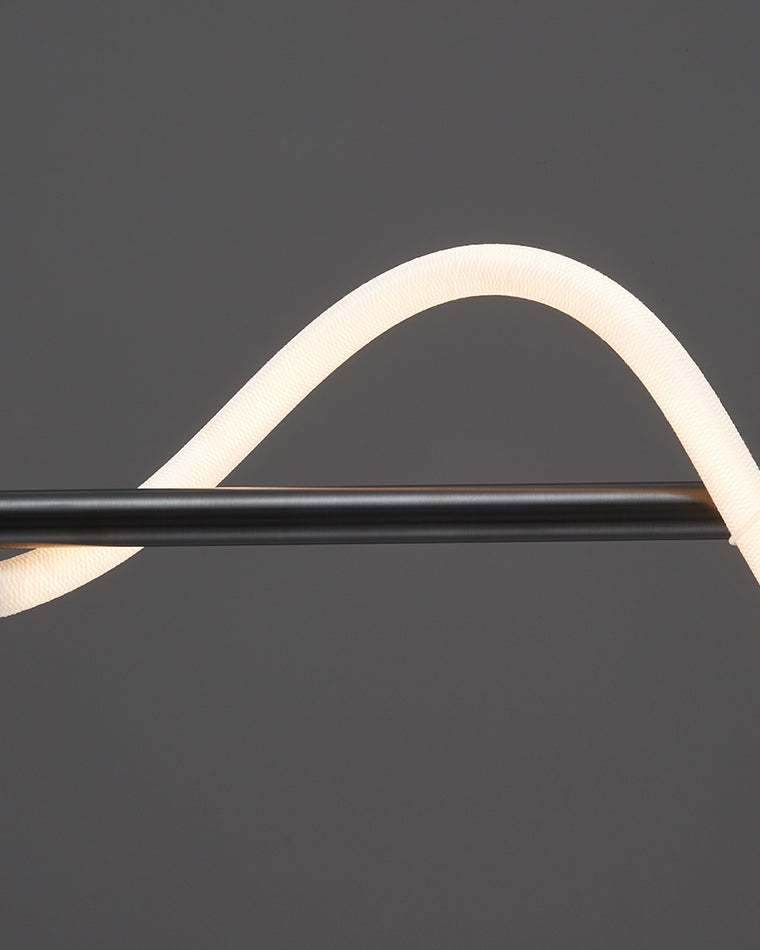 Lineare LED-Insel-Pendelleuchte mit Silikon-Wellen-Design, 43 Zoll, Messing, höhenverstellbar, dimmbar, moderne Küchen-Hängeleuchte für den Esstisch | Thomler