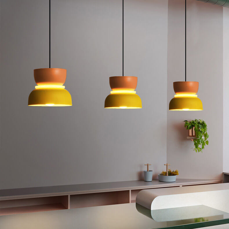 Adjustable Metal Hanging Lamp 12 inches Vibrant Two-Tone Finish Hardwired Ceiling Fixture for Bedroom Living Room Dining Area Contemporary O | Thomler