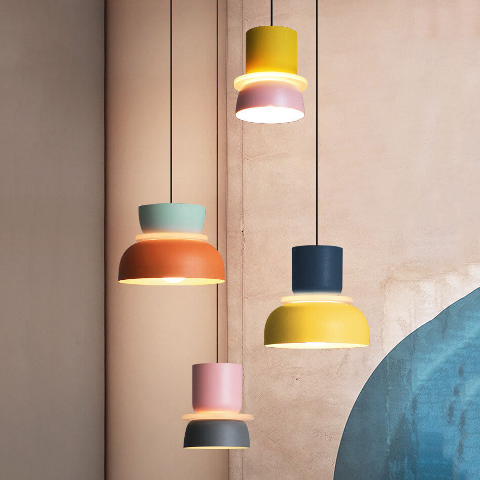 Adjustable Metal Hanging Lamp 12 inches Vibrant Two-Tone Finish Hardwired Ceiling Fixture for Bedroom Living Room Dining Area Contemporary O | Thomler