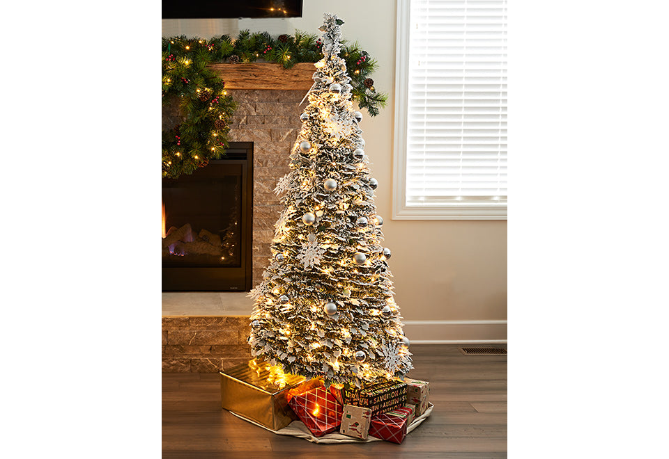 Pop-up kunstkerstboom 180 cm wit besneeuwd