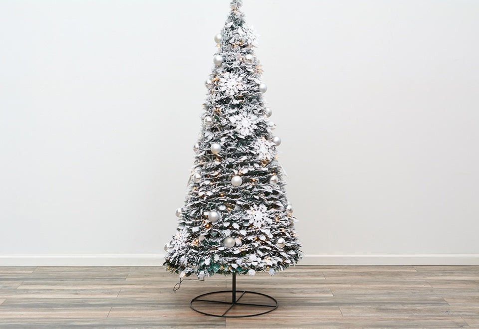 Pop-up kunstkerstboom 180 cm wit besneeuwd