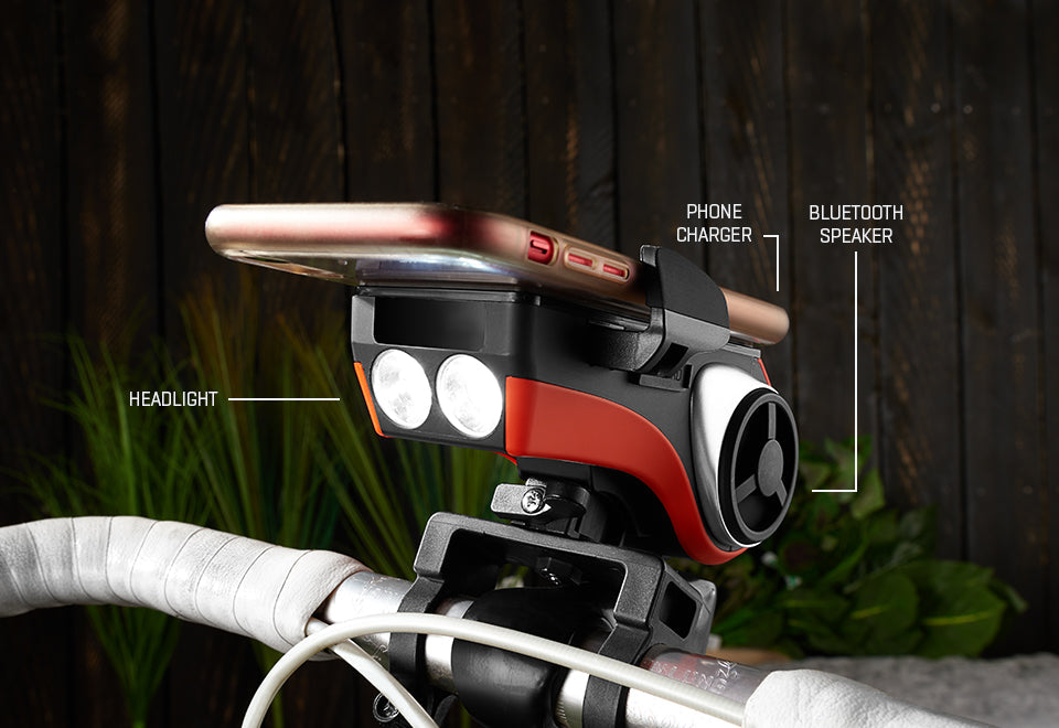 Bicycle Speaker Mount and Headlight
