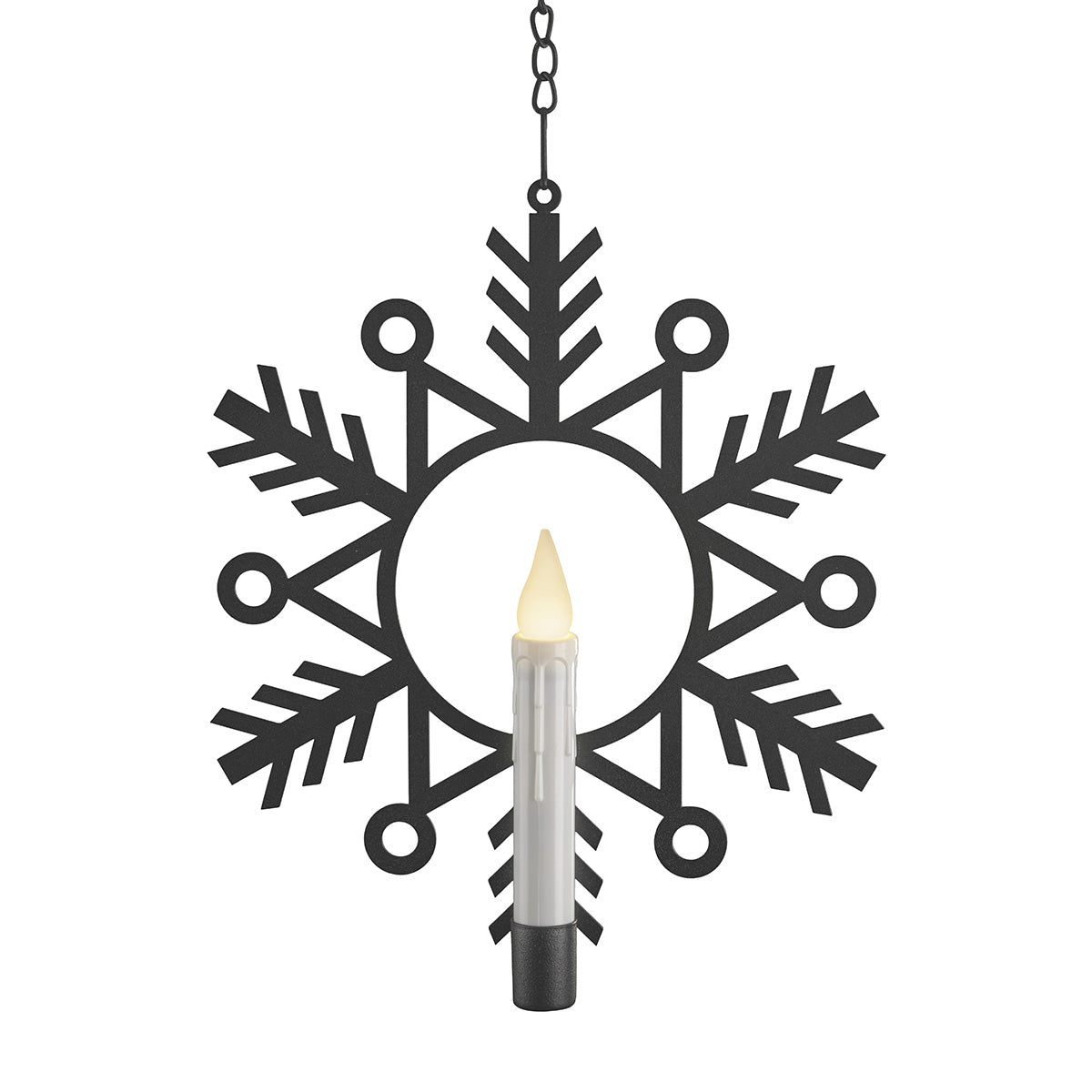 Vlamloze hangende sneeuwvlokkaarsen (set van 4)