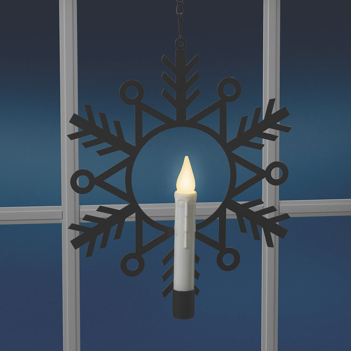 Vlamloze hangende sneeuwvlokkaarsen (set van 4)