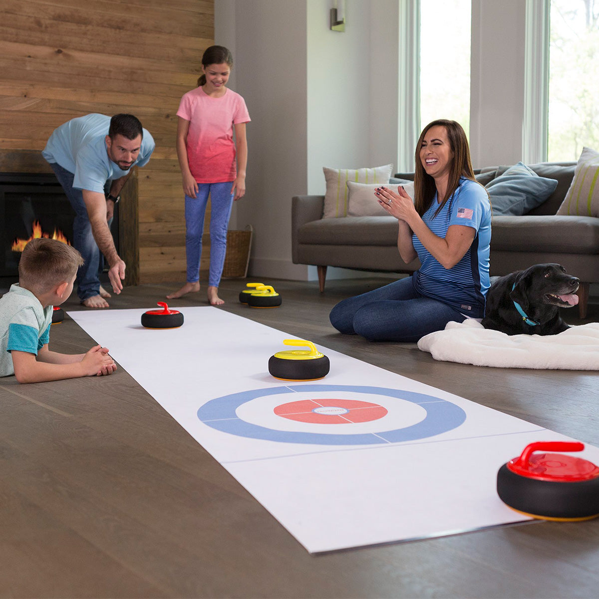 Schwebendes Curling-Set