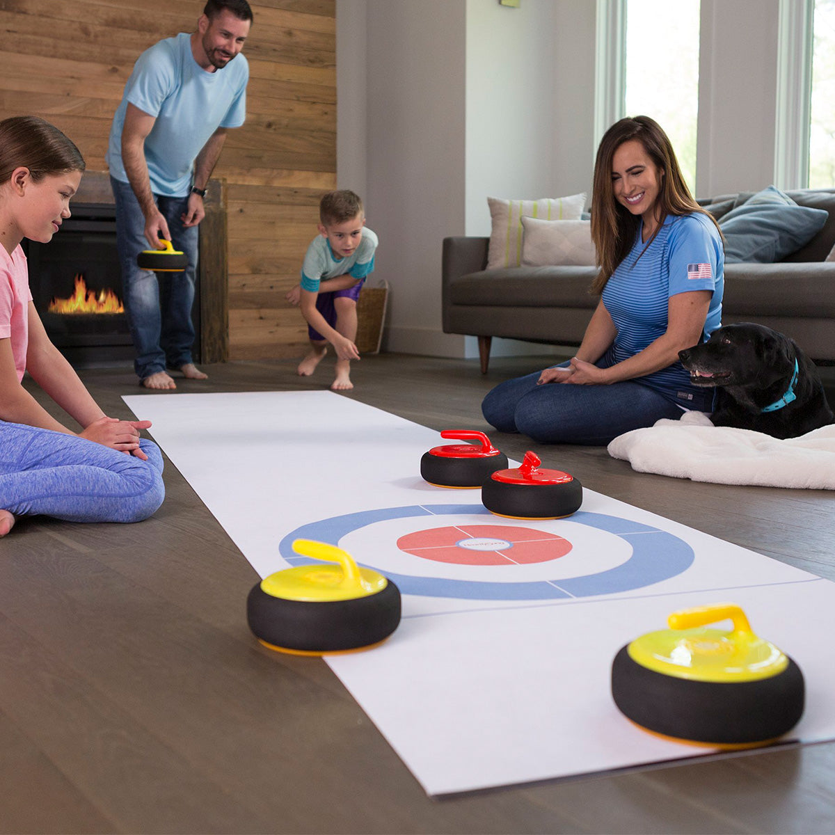 Schwebendes Curling-Set