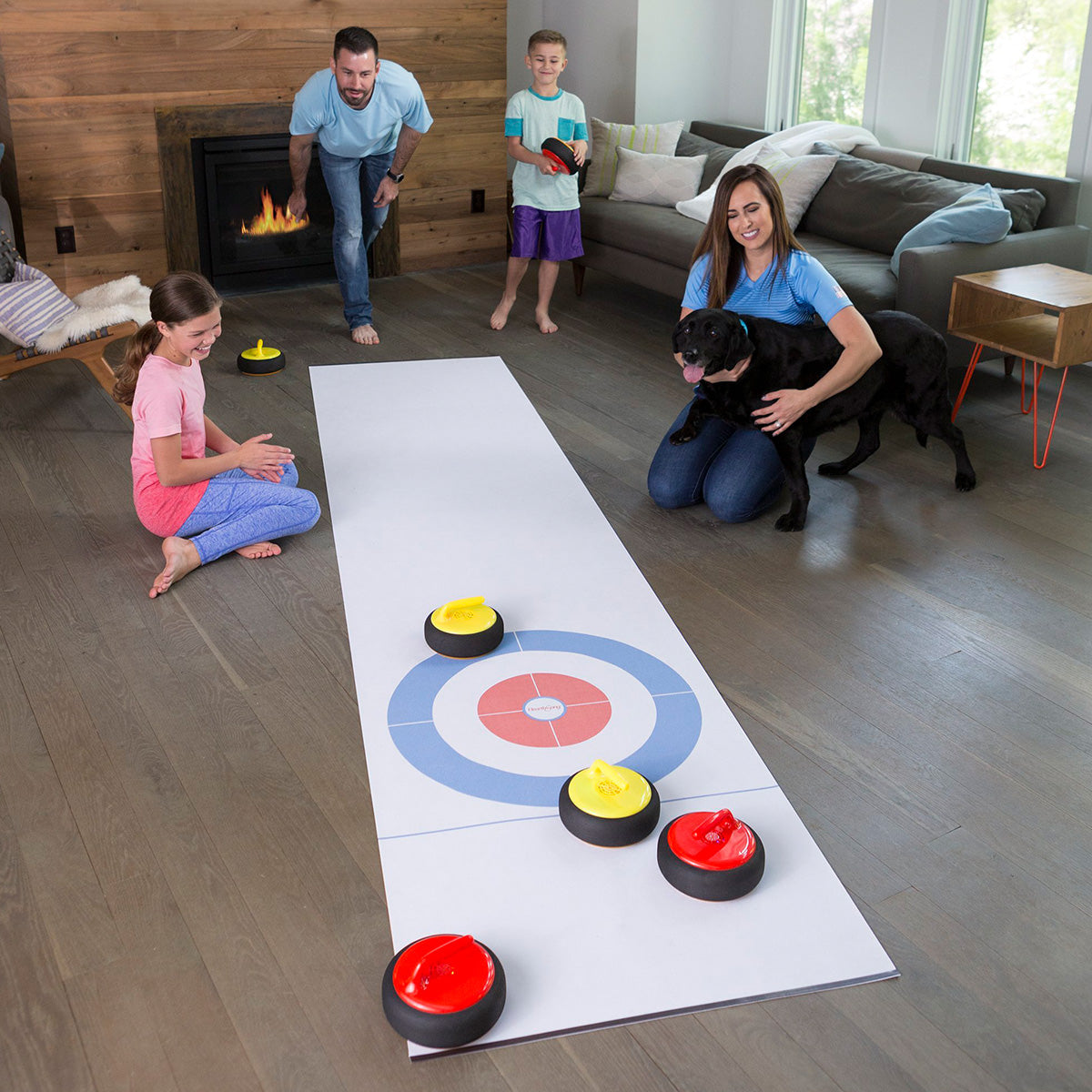 Schwebendes Curling-Set