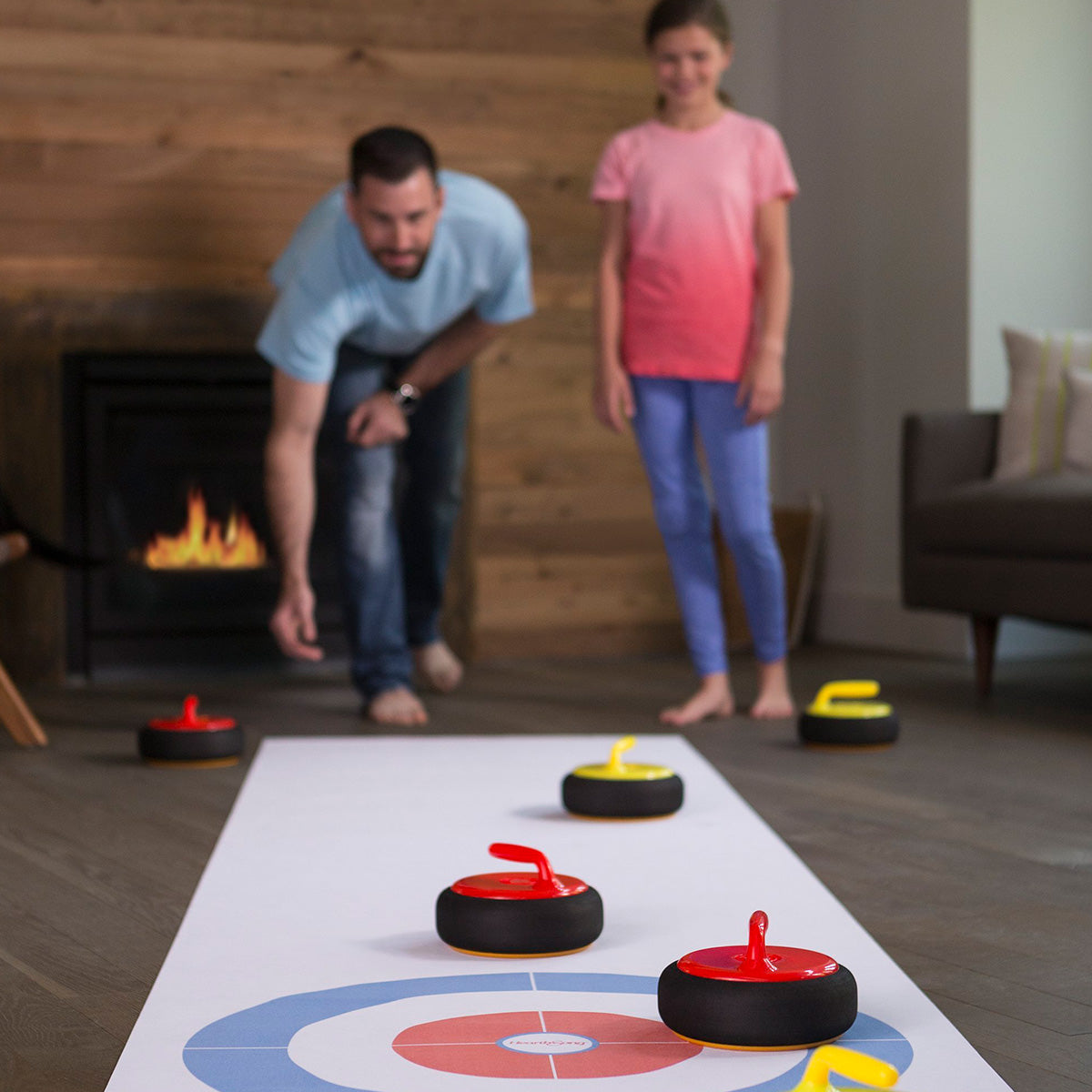 Schwebendes Curling-Set