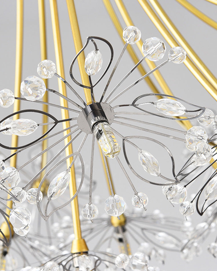 Multi-Arm Crystal Hanging Light Fixture 13-Bulb 20.5 Inch Diameter Sparkling Glass for Dining Room Living Room Entryway Bedroom Modern Adjus