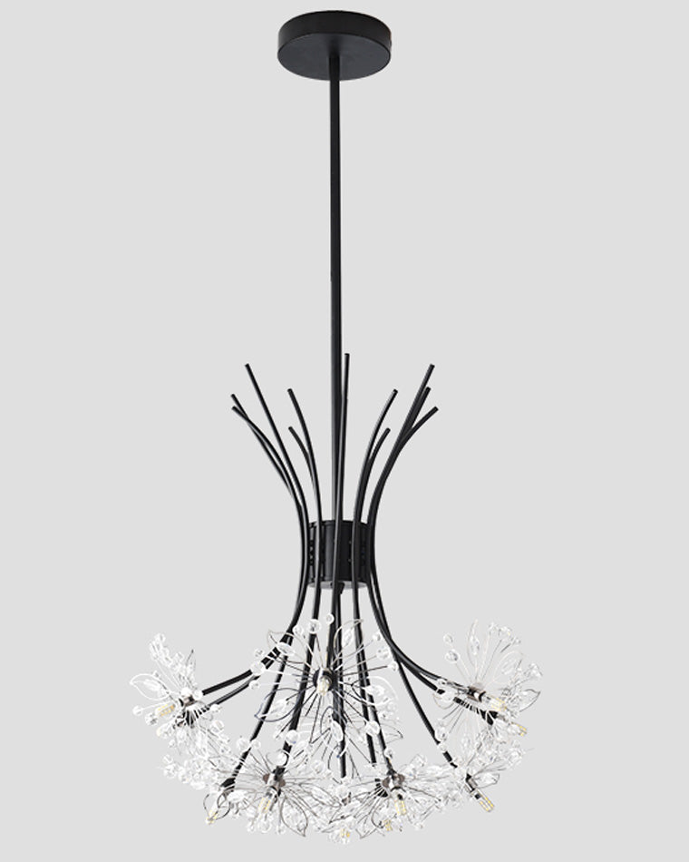 Multi-Arm Crystal Hanging Light Fixture 13-Bulb 20.5 Inch Diameter Sparkling Glass for Dining Room Living Room Entryway Bedroom Modern Adjus