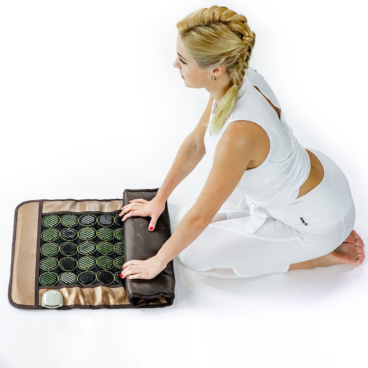 Alfombrilla de terapia de calor con jade y turmalina