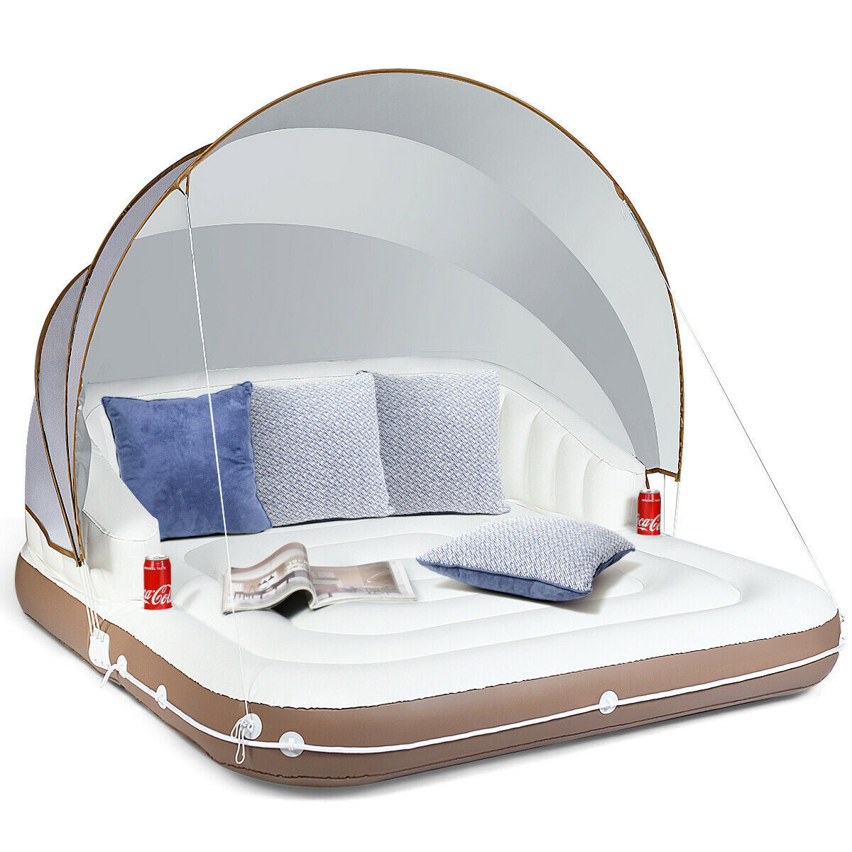 Sillón flotante para piscina con toldo