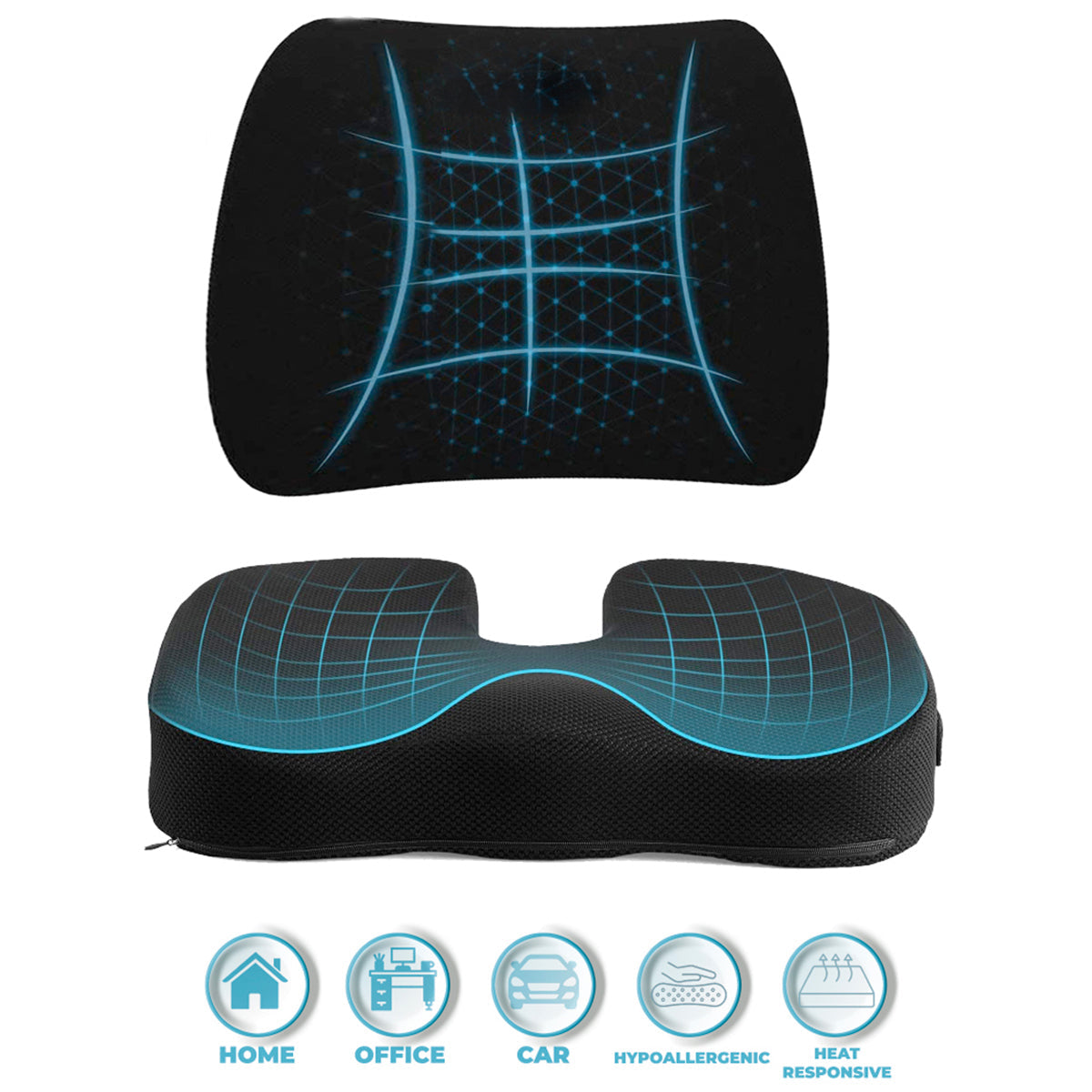 Comfort Office Chair Cushion Set