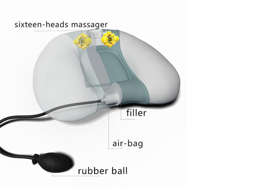 Höhenverstellbares Massagekissen mit Wärmefunktion