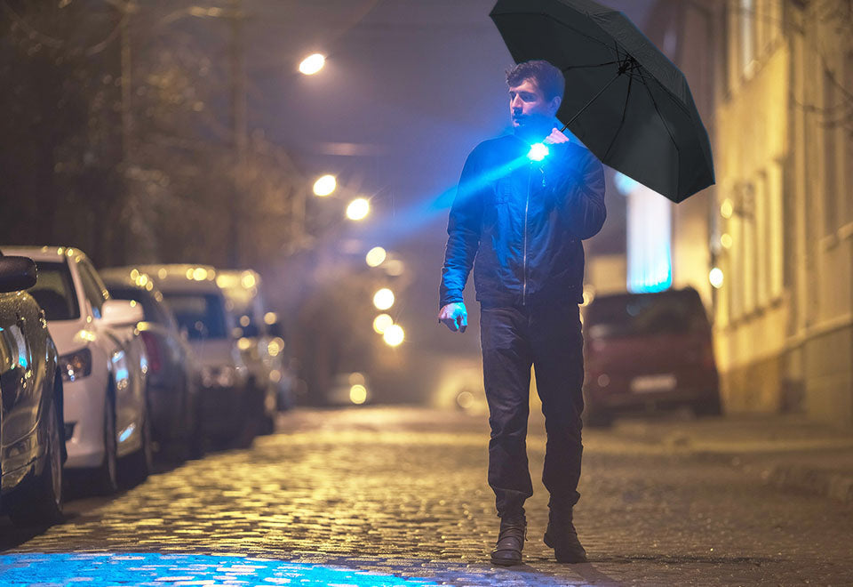 Taschenlampen-Regenschirm