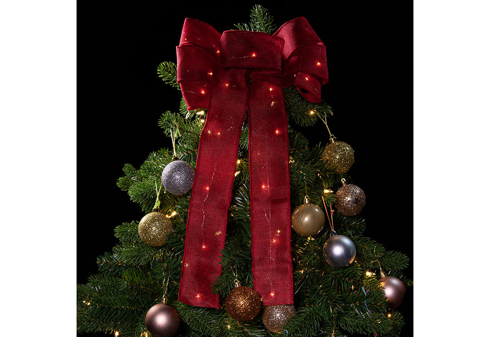 45,7 cm (18”) batteriebetriebene, leuchtende Weihnachtsschleife