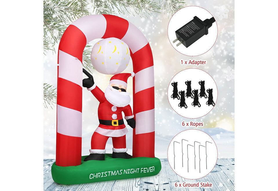 Opblaasbare disco-kerstman van 2,1 meter